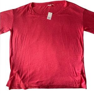 NWT vivid pink short sleeve crew neck ultra soft‎ T sz M oversized loose fit